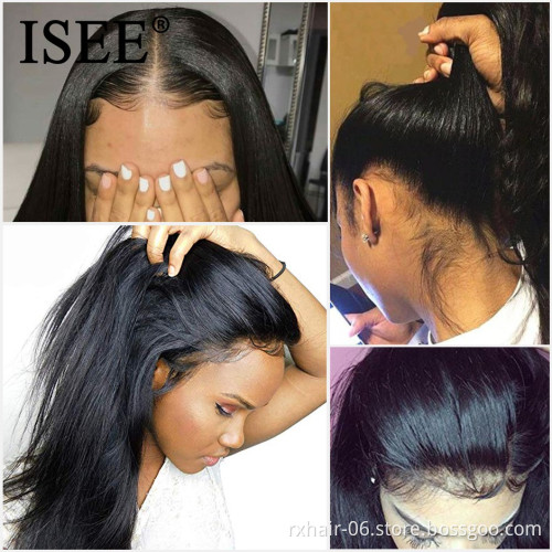ISEE HAIR Wholesale Brazilian Straight with Pre Plucked Hairline for Black Women , Lace Front Human Hair Wigs